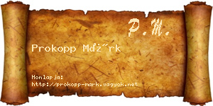 Prokopp Márk névjegykártya